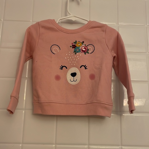 Garanimals toddler girl bear face graphic long sleeves fleece top . Size 24M - Picture 2 of 13